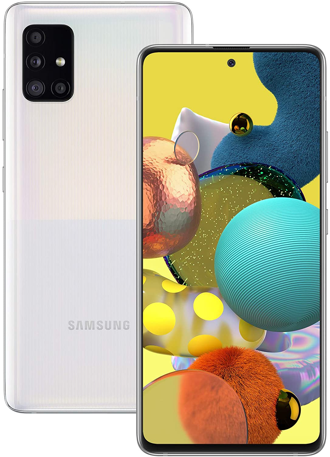Samsung Galaxy A51 5G Unlocked Smartphone 128GB Prism Cube White - GSM Compatible for AT&T T-Mobile | Perfect for Streaming Gaming & Social Media