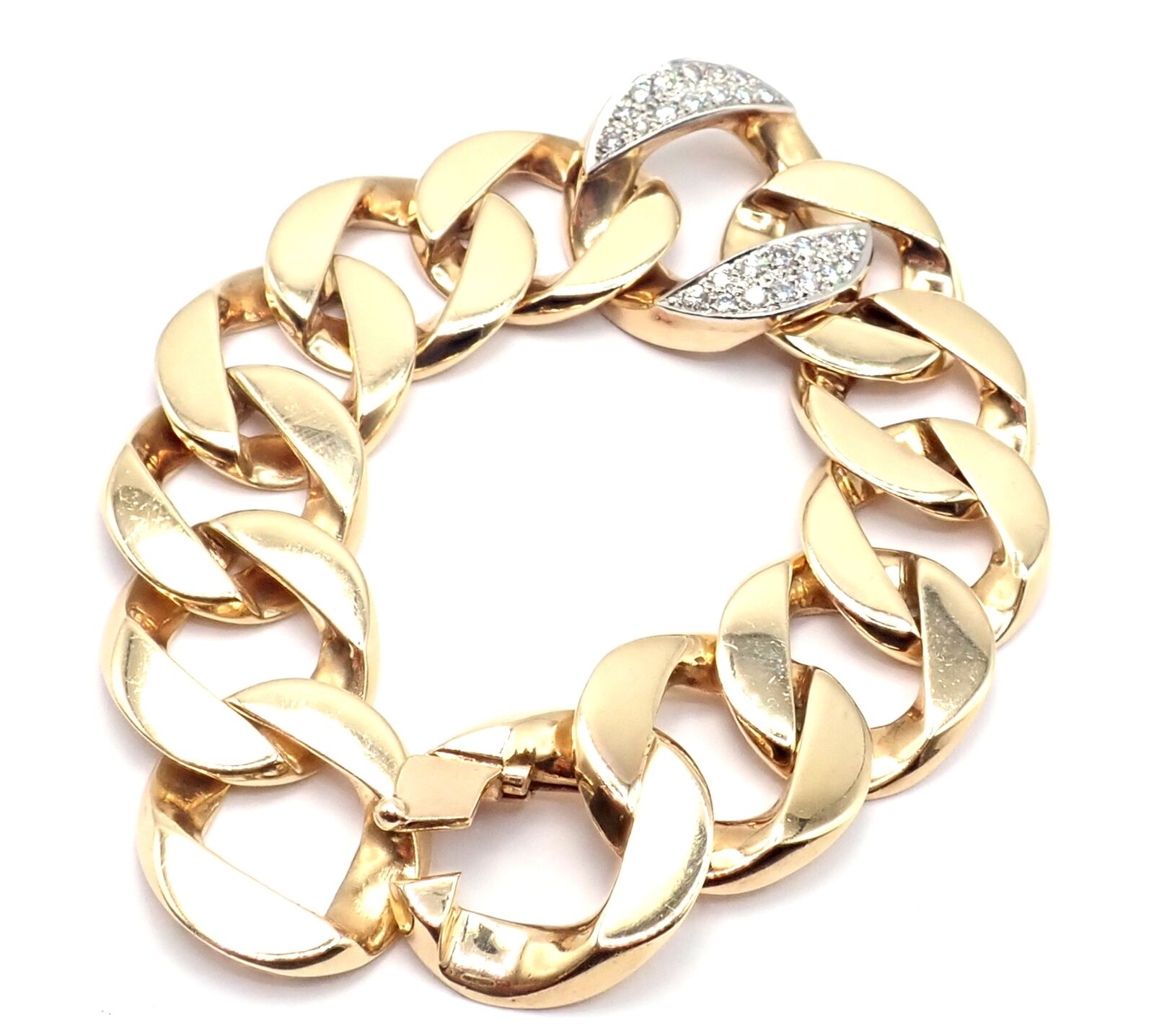 Vintage Tiffany & Co 14k Yellow Gold Diamond Heavy Curb Link Bracelet - Luxury Jewelry Gift for Women, Perfect for Weddings & Special Occasions
