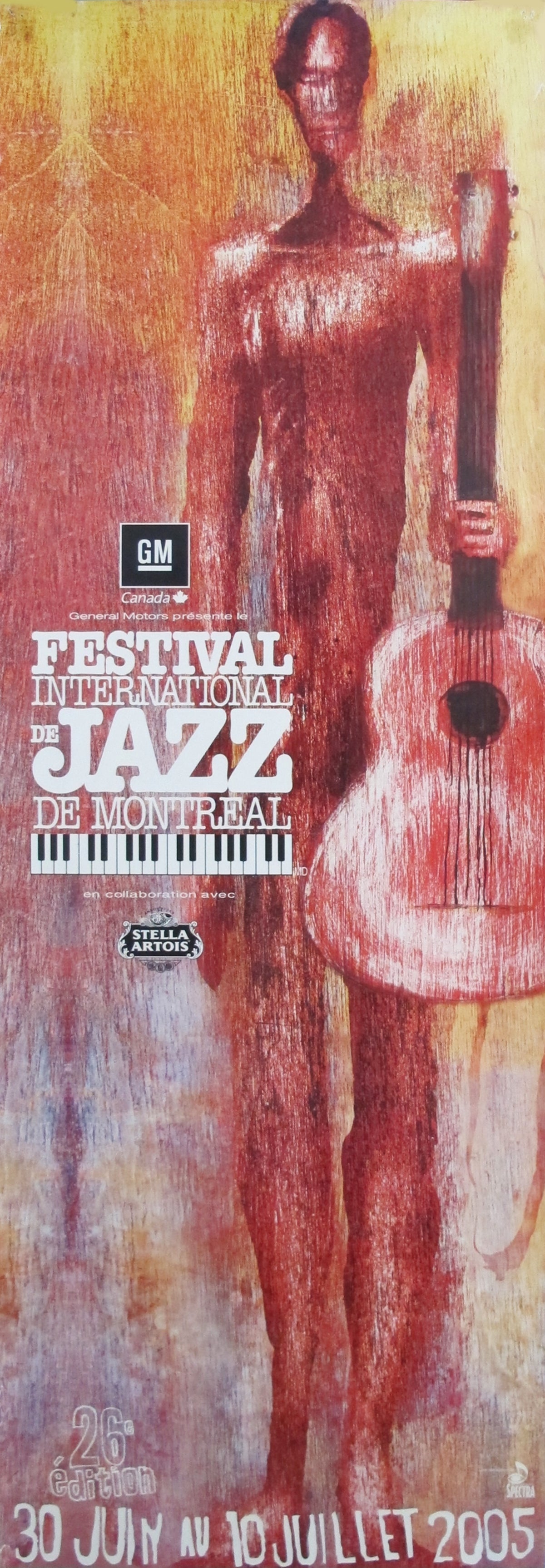 2005 Montreal International Jazz Festival Commemorative Red Guitar - Collectible Music Memorabilia for Jazz Enthusiasts & Gift for Musicians