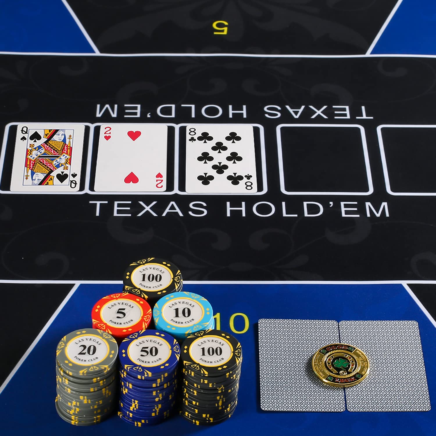 LuluCircle Poker Card Protector & Chip Set - 16-Piece All-in-One Poker Accessories with Plastic Case, Perfect for Texas Hold'em, Blackjack & Casino Night - Great Poker Gifts for Men & Women, Poker Tournament Essentials