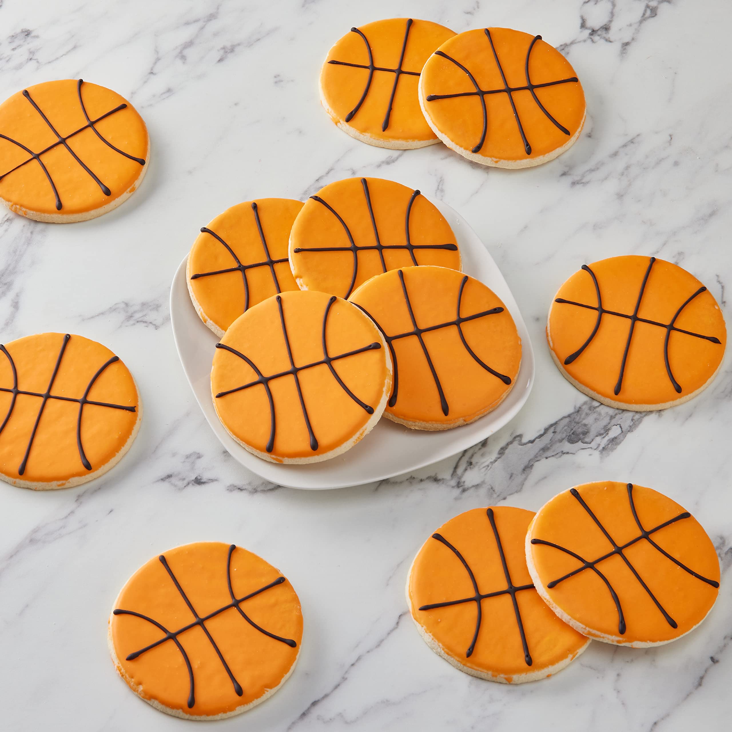 50-Pack Nut-Free Basketball Smiley® Cookies - Perfect for Birthday Parties, School Events & Sports Team Snacks - Allergy-Friendly Treats for Kids & Adults