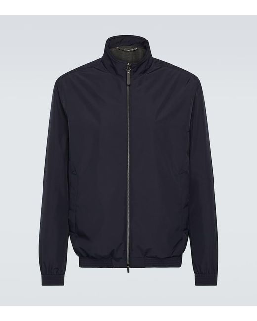 CANALI Men's Solid Color Lightweight Windbreaker Jacket - Water-Resistant & Breathable for Outdoor Activities, Travel & Casual Wear