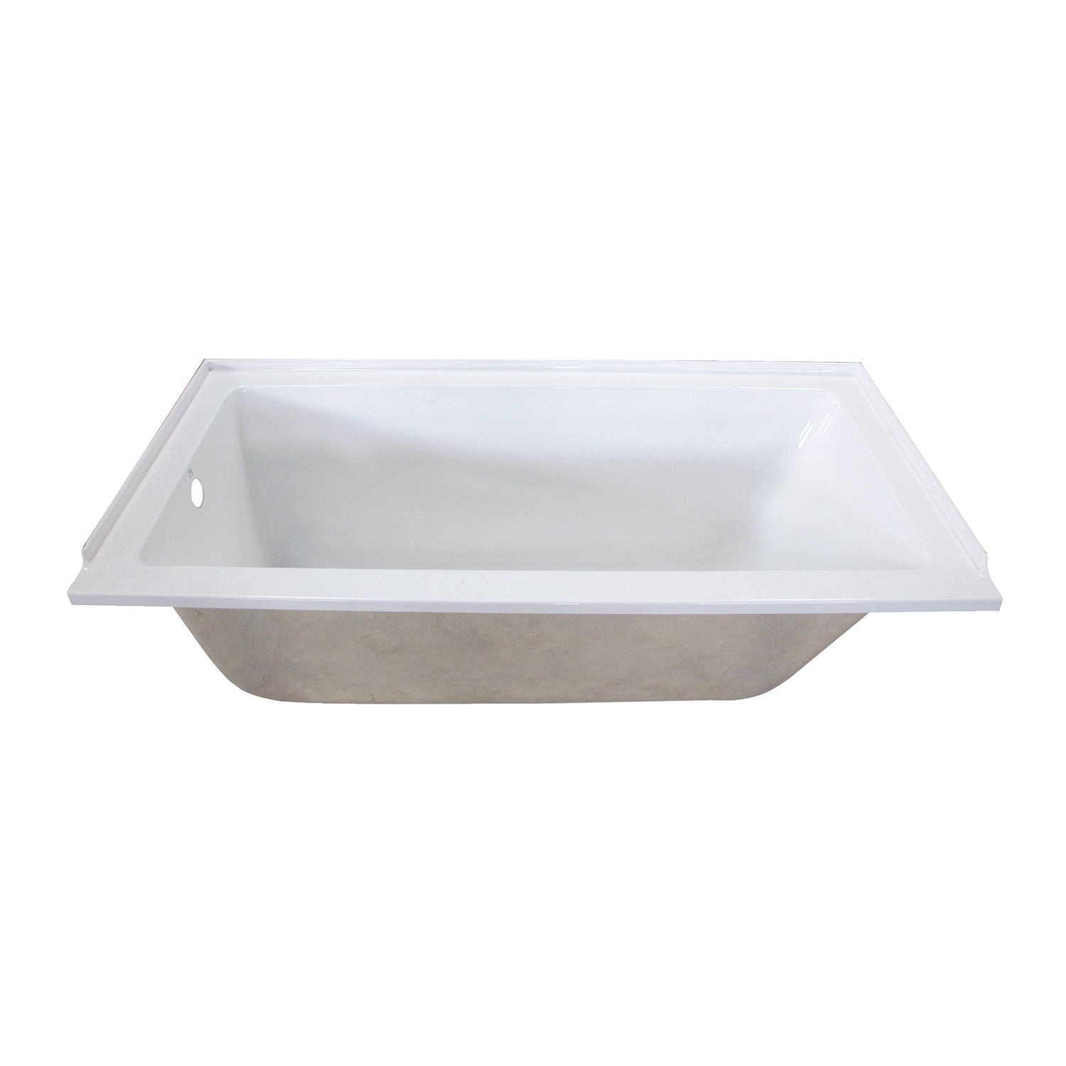 Aqua Eden 60-Inch Acrylic Rectangular Drop-In Bathtub | Left-Hand Drain | Glossy White Finish | Perfect for Modern Bathroom Renovations & Spa-Like Relaxation