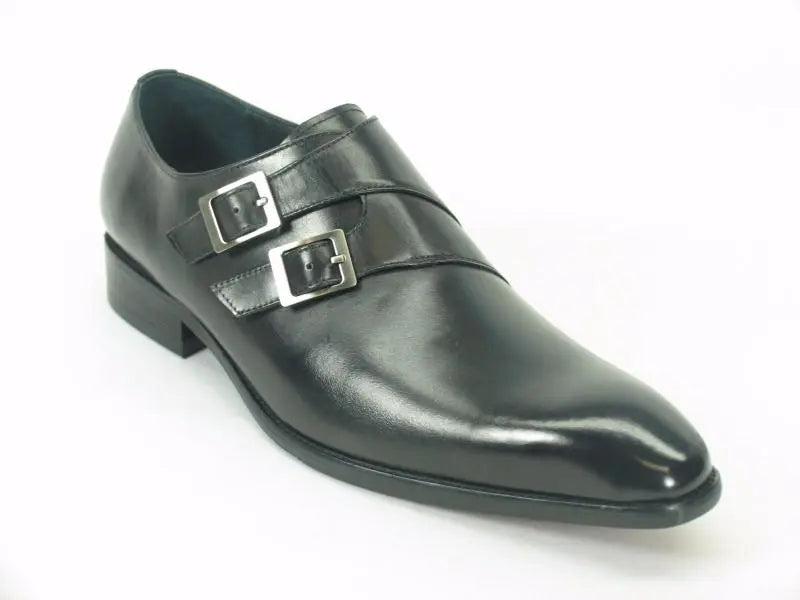 Carrucci Double Monk Strap Loafer Shoes for Men - Genuine Leather Dress Shoes with Buckle Closure - Perfect for Business, Office & Formal Occasions