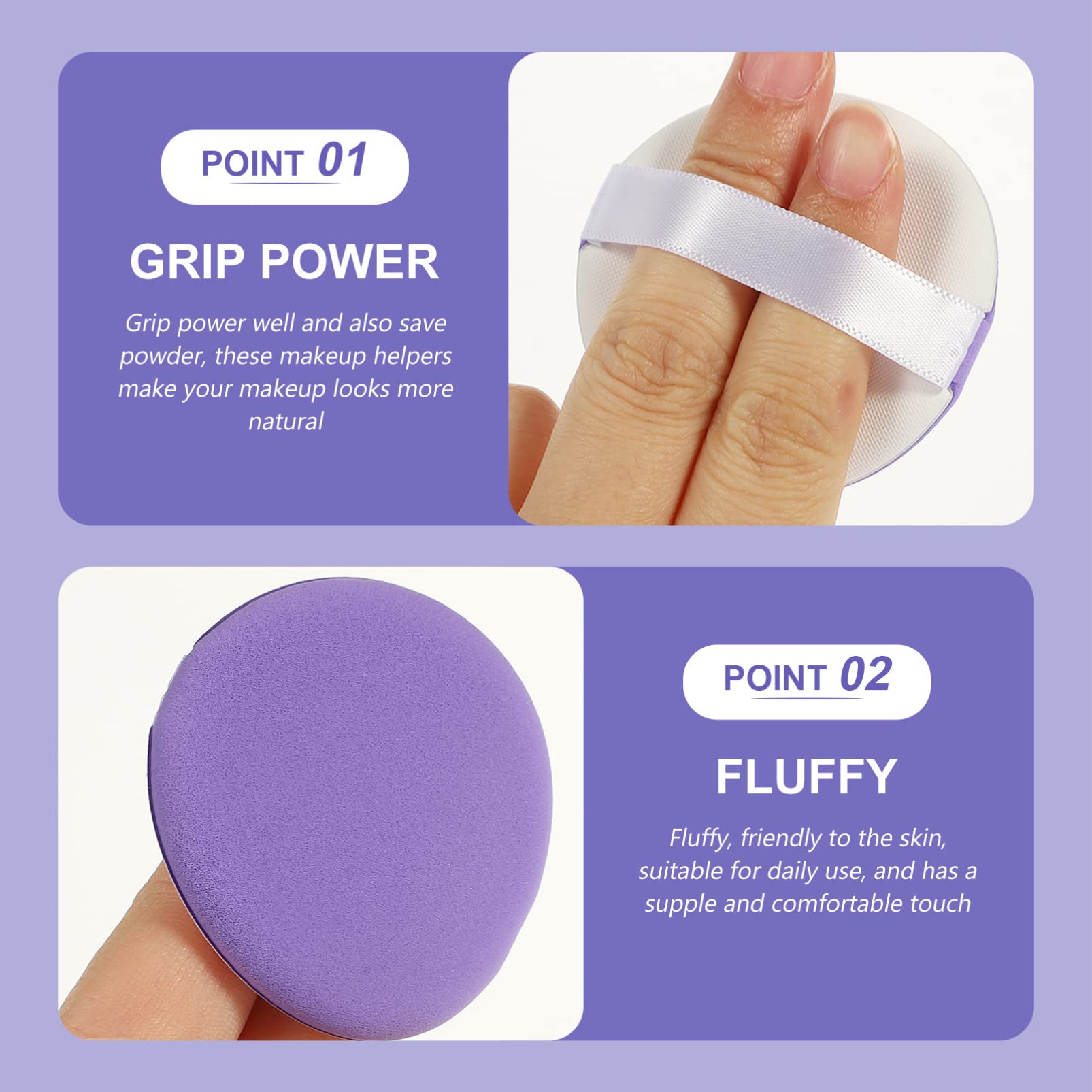 Beavorty 5 Pack Makeup Sponges - Non-Latex Triangle Powder Puffs for Foundation & Concealer | Hydrophilic Beauty Blenders for Wet or Dry Application | Perfect for Liquid, Cream & Powder Cosmetics