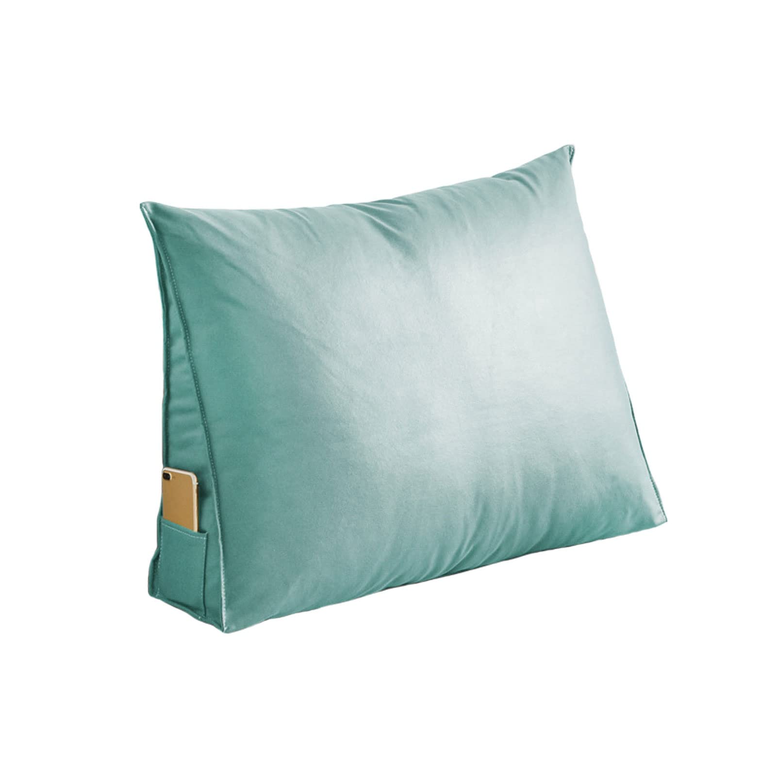 Wedge Back Cushion for Back Pain Relief - Faux PU Leather Lumbar Support Pillow with Pockets - Reading & Sitting Pillow for Bed, Couch, Office Chair - Ideal for Home, Office & Car Use
