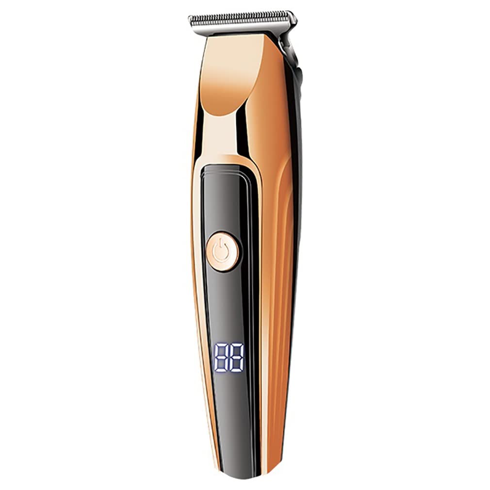 Professional Hair Clippers for Men - Rechargeable Cordless Electric Hair Trimmer with 2 Speed Settings & LED Display, Gold - Perfect for Home Barbering, DIY Haircuts, and Grooming Kits