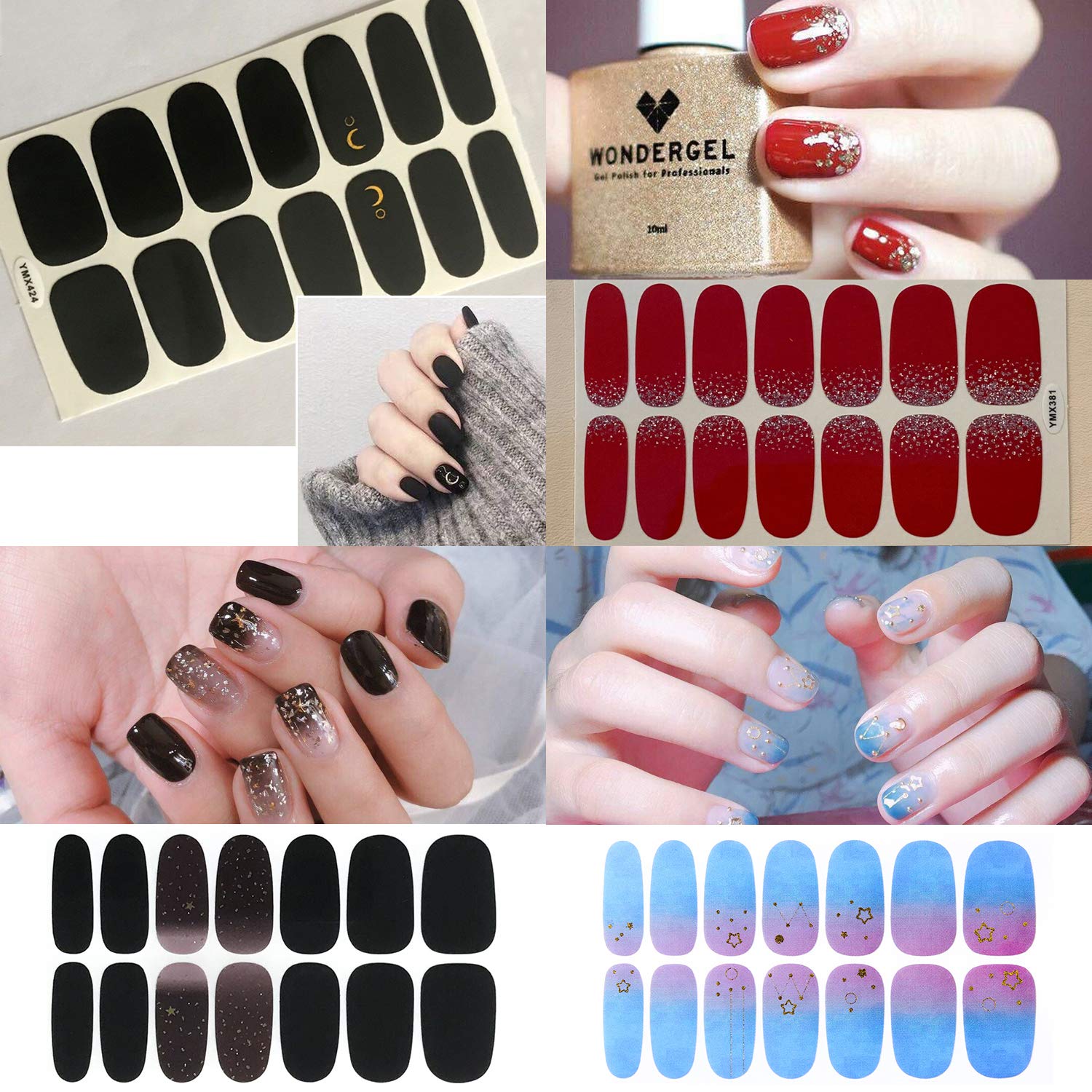 JERCLITY 24 Sheets Solid Color Press On Nail Polish Strips - DIY Gel Nail Wraps & Stickers for Women, Easy Nail Art Designs with Free Nail File | Perfect for Parties, Weddings, Salons & Home Manicures