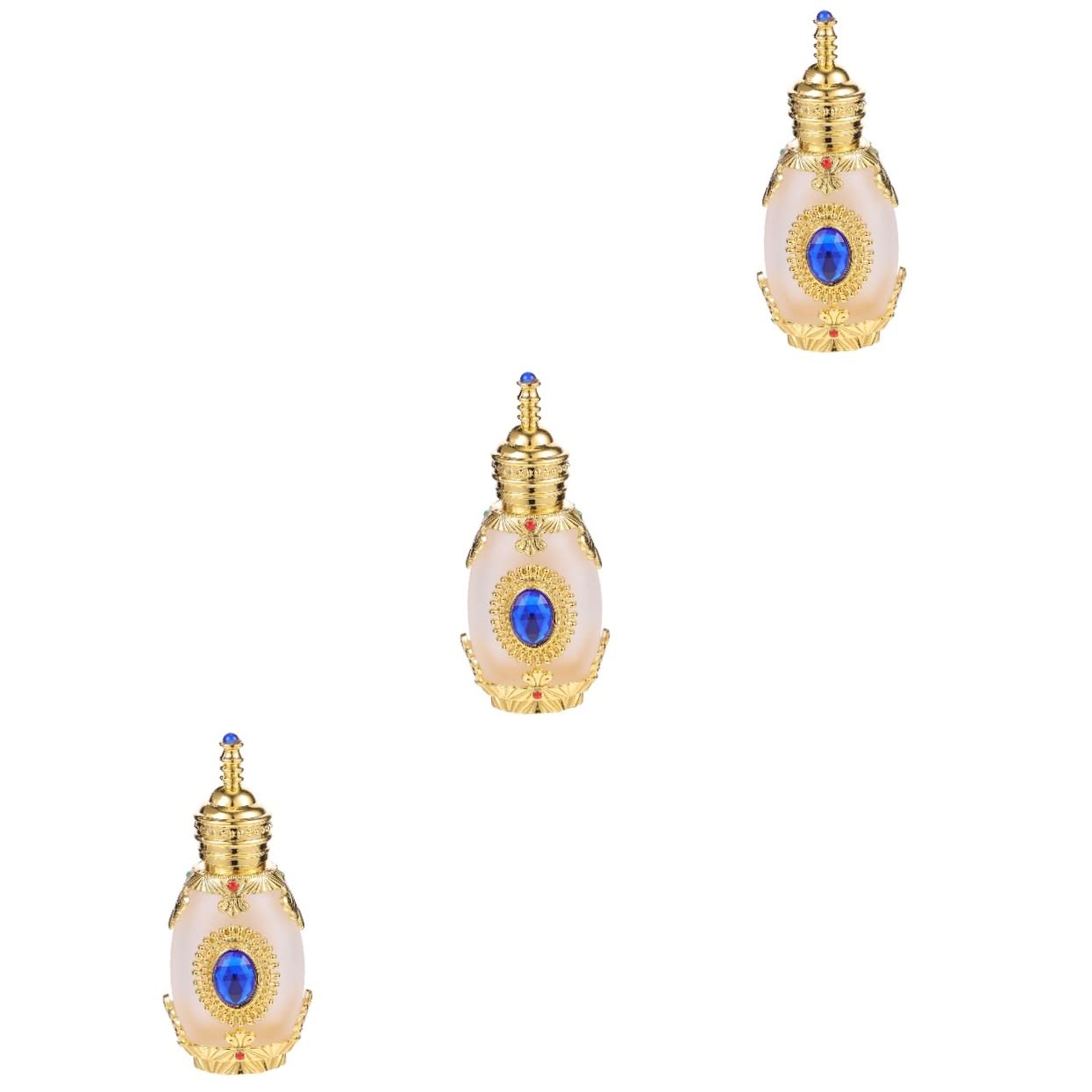 FOMIYES 3-Piece Mini Essential Oil Bottles Set - Small Glass Perfume Bottles with Rhinestones, Empty Travel Containers for Aromatherapy, DIY Crafts, Home Decor & Terrarium Ornaments