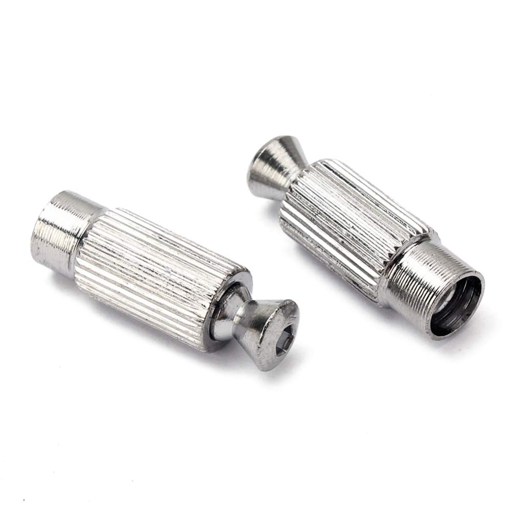 Happyyami Electric Guitar Bridge Saddle Replacement - Double System Locking Bridge Studs (Silver, GAQ51) | Perfect for Guitar Repair & Maintenance, DIY Upgrades for Better Tone & Stability