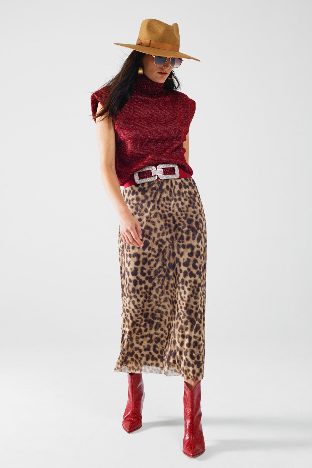 Leopard Print Midi Bodycon Dress - Long & Sheer Women's Fashion for Night Out, Party, and Date Night