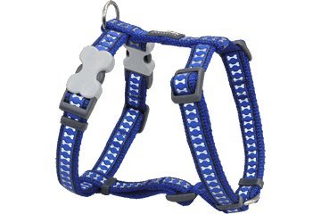Red Dingo Reflective Dark Blue Medium Dog Harness - High Visibility Pet Safety Gear for Night Walks, Jogging & Outdoor Adventures