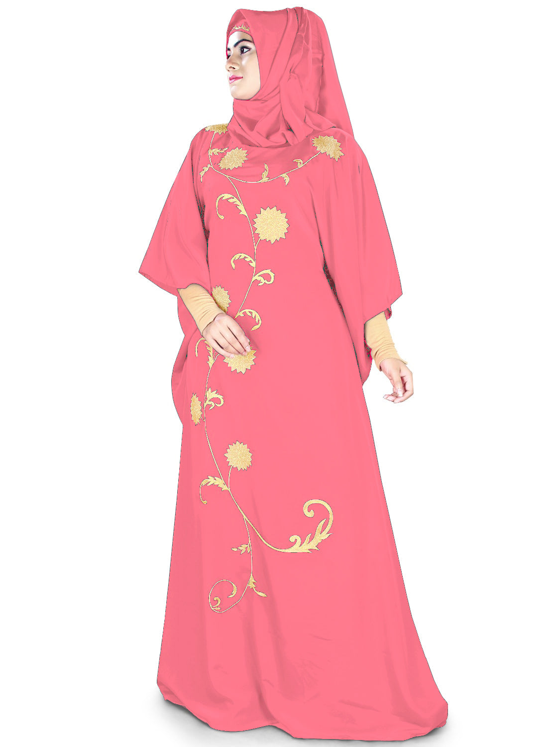Elegant Aiza Kaftan Dress for Women - Flowy Boho Maxi Dress with Embroidery - Perfect for Beach, Vacation & Summer Outfits