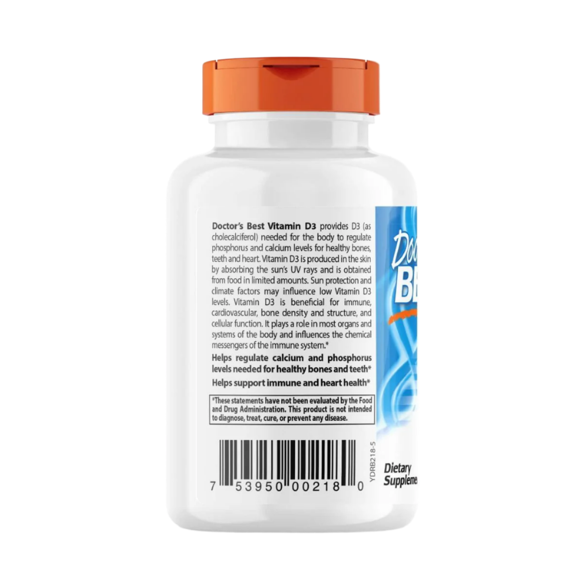 Doctor's Best Vitamin D3 125 mcg (5,000 IU) - 180 Softgels for Immune Support & Bone Health - Essential Supplement for Adults & Seniors - Perfect for Daily Wellness & Winter Months