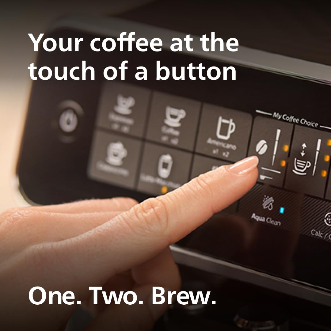 Philips 3200 Series Fully Automatic Espresso Machine with LatteGo Milk Frother - 5 Coffee Varieties, Touch Display, Ceramic Grinder & AquaClean Filter - Perfect for Home Baristas & Coffee Lovers (EP3241/54, Black)