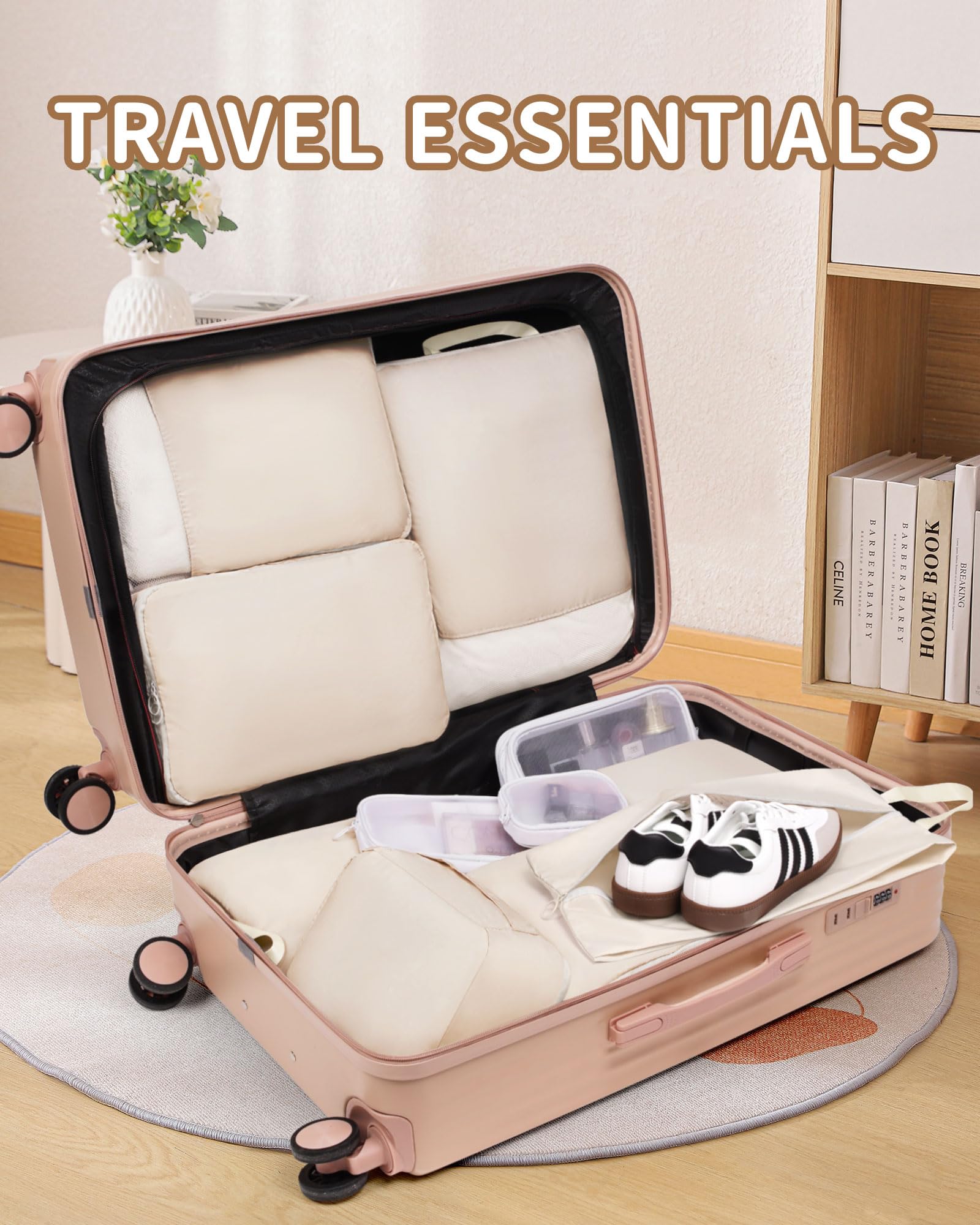 11-Piece Compression Packing Cubes Set - Expandable Luggage Organizer Bags for Travel | Suitcase Storage Solution | Perfect for Business Trips, Vacations & Weekend Getaways (Beige)