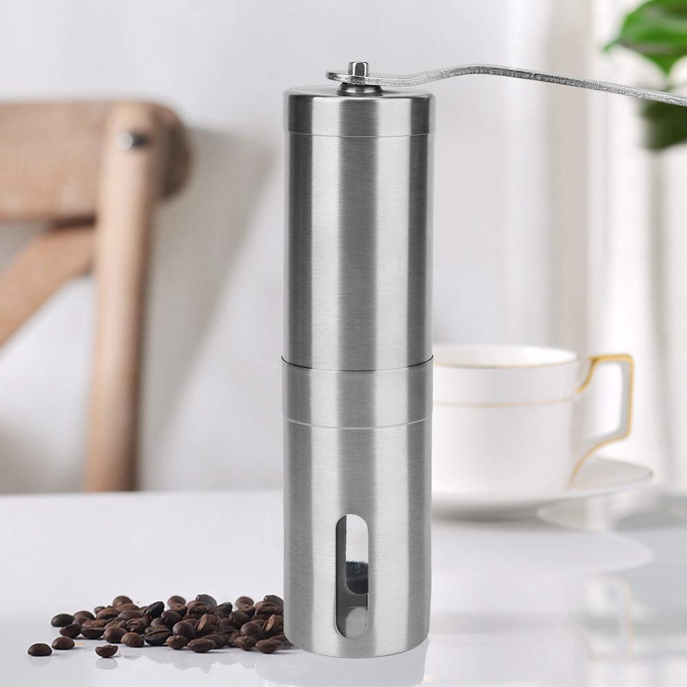 Jerliflyer Manual Coffee Grinder - 304 Stainless Steel Portable Hand Crank Coffee Mill for Espresso, French Press & Pour Over - Perfect for Home, Office & Travel Coffee Brewing