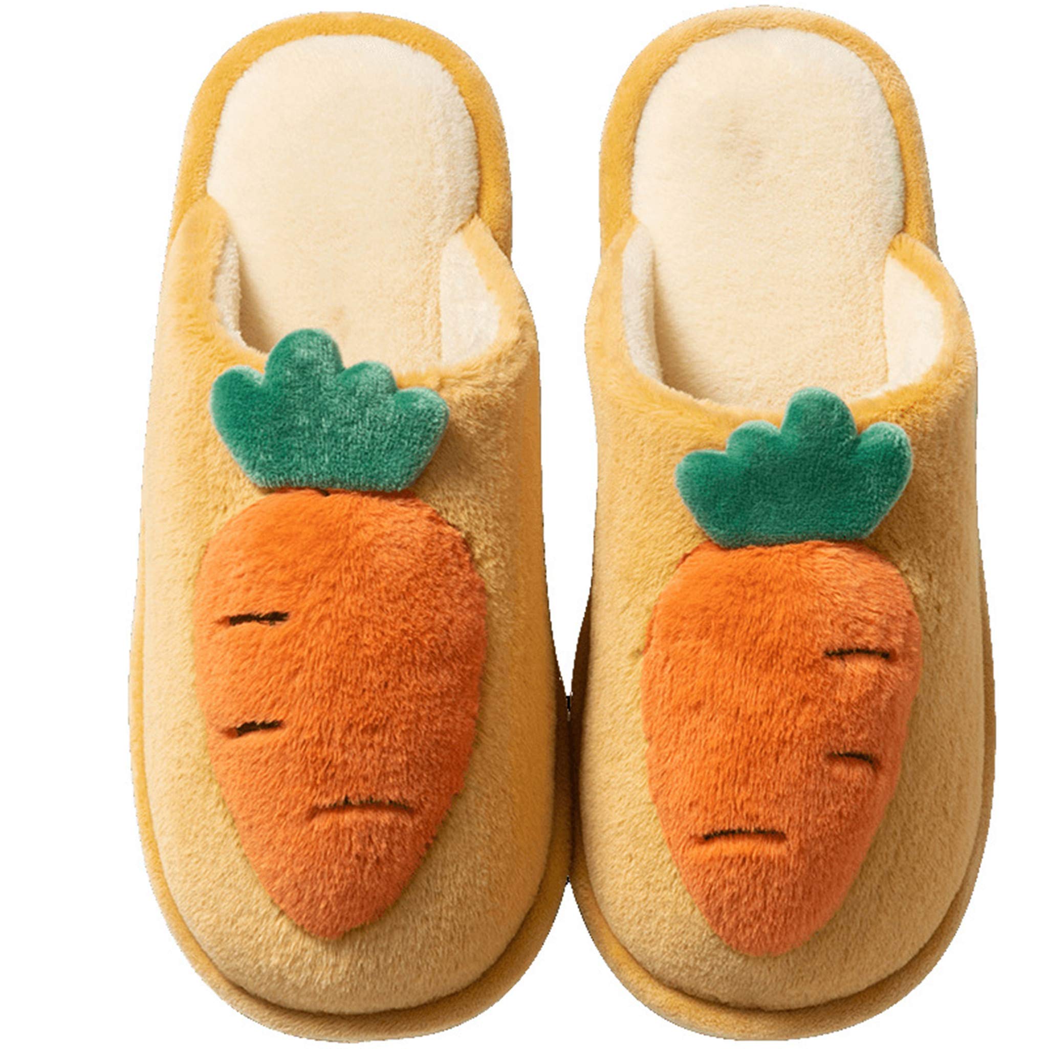 YILANLAN Women's & Men's Furry Winter Slippers - Warm Carrot Design Home Slippers for Couples | Cozy Indoor & Outdoor House Shoes for Cold Weather