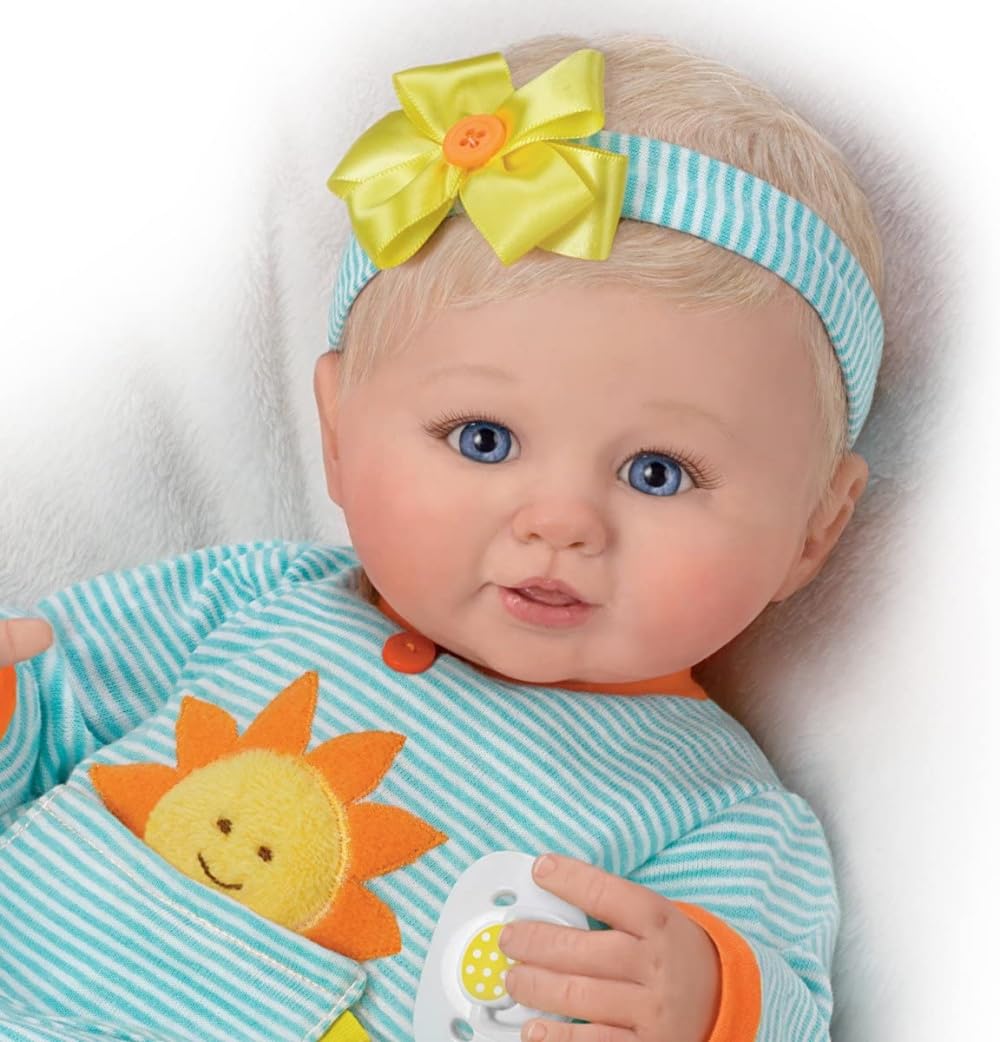So Truly Real Pocket Full of Sunshine Baby Doll by Ashton-Drake - Lifelike Collectible Newborn Doll for Display, Gift Giving & Nursery Decor - Perfect for Doll Collectors, Baby Showers & Themed Photography