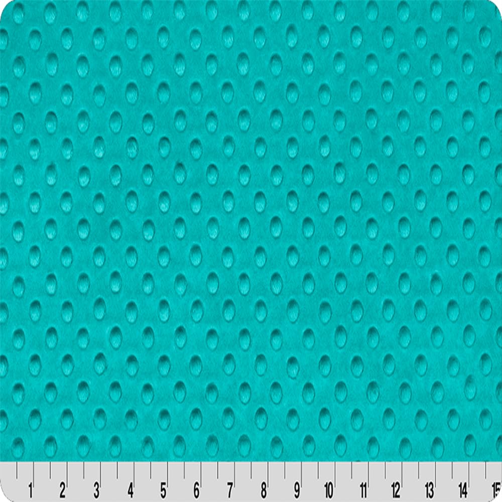 Pico Textiles 3 Yards Teal Minky Dimple Dot Fabric Bolt - Ultra Soft Cuddle Fabric for DIY Blankets, Baby Clothes, Plush Toys & Cozy Robes - Perfect for Sewing Projects & Nursery Decor