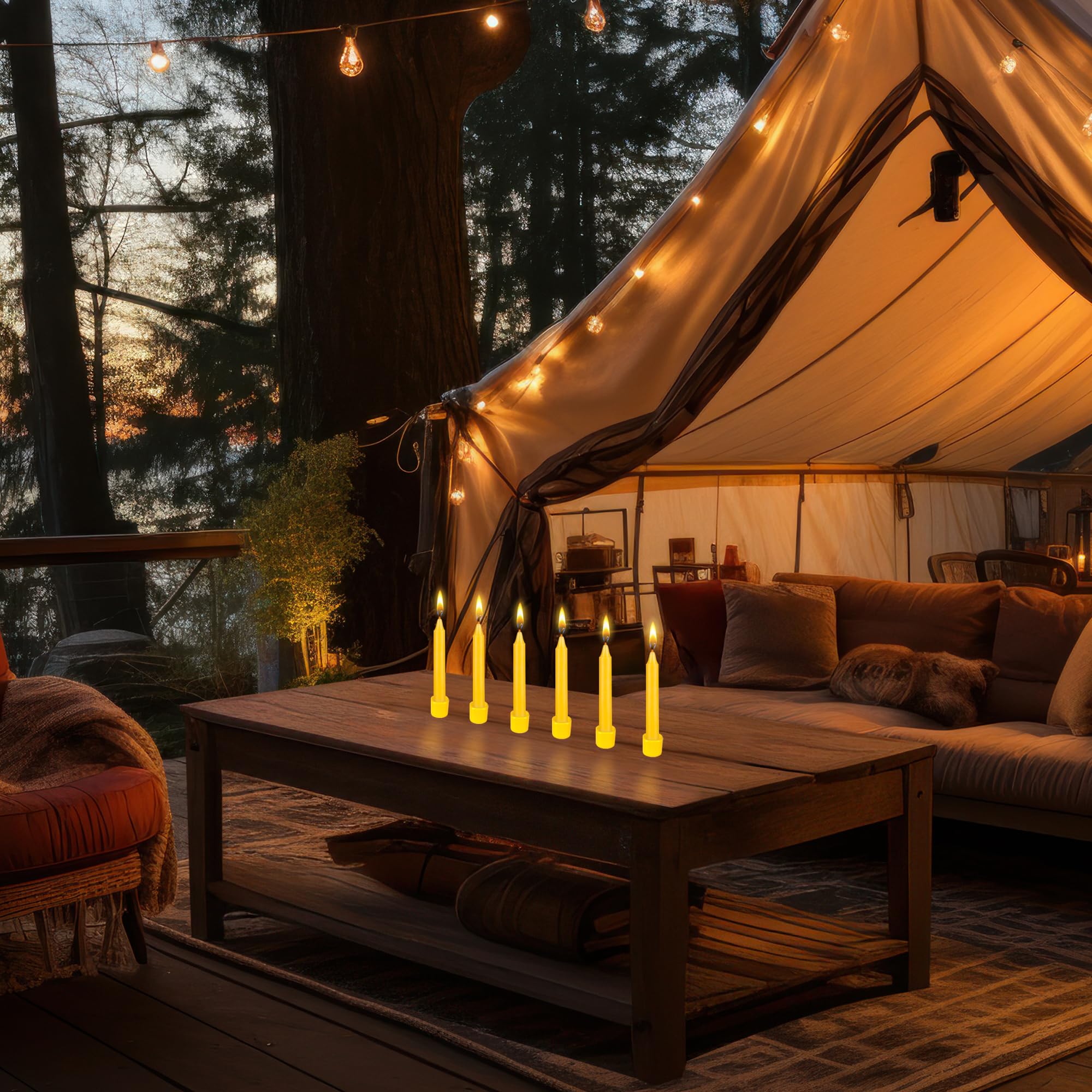 Premium 8-Pack Scented Citronella Taper Candles - 5