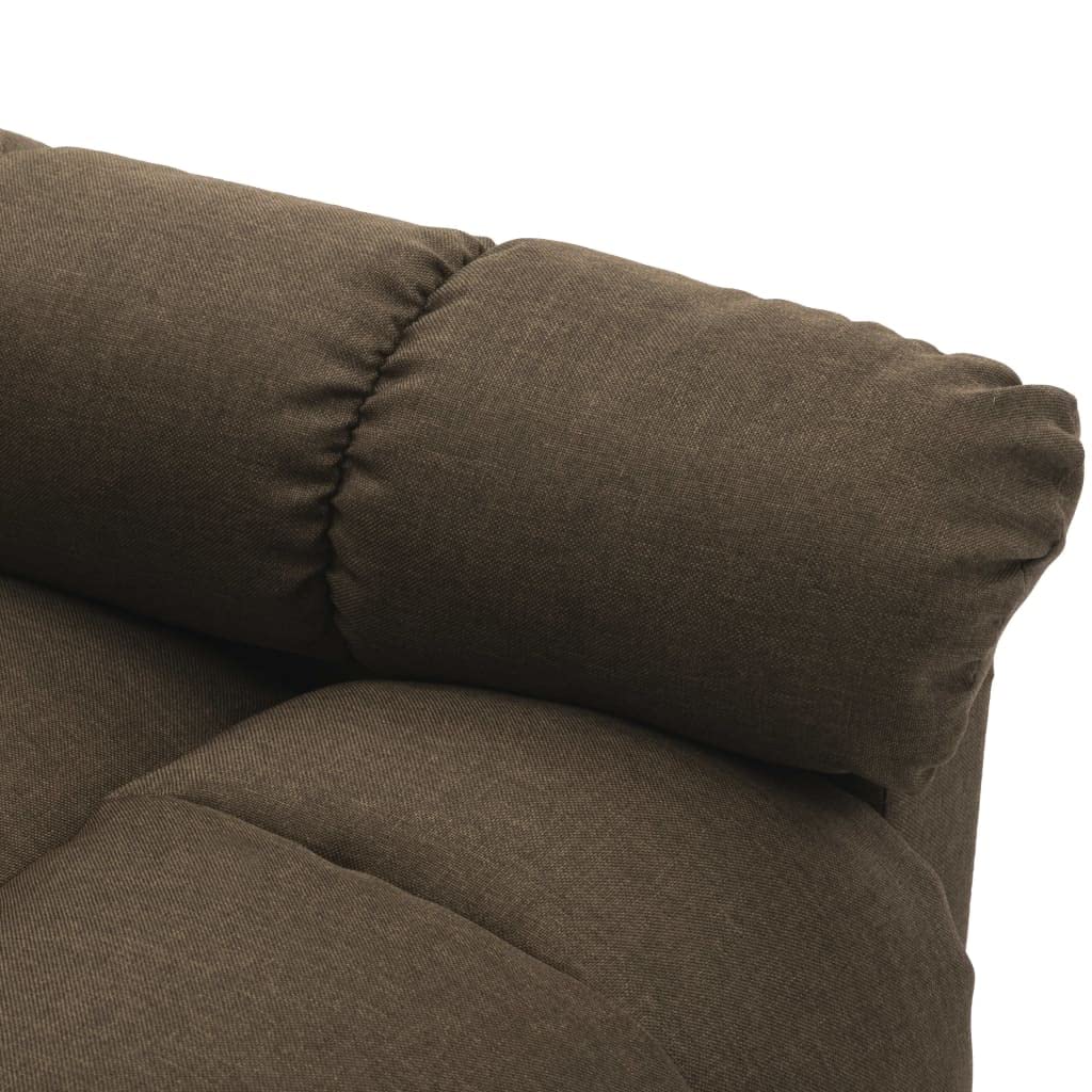 SKM Massage Recliner Chair - Brown Fabric Upholstery with Heat & Vibration Therapy for Living Room, Bedroom & Home Office Relaxation
