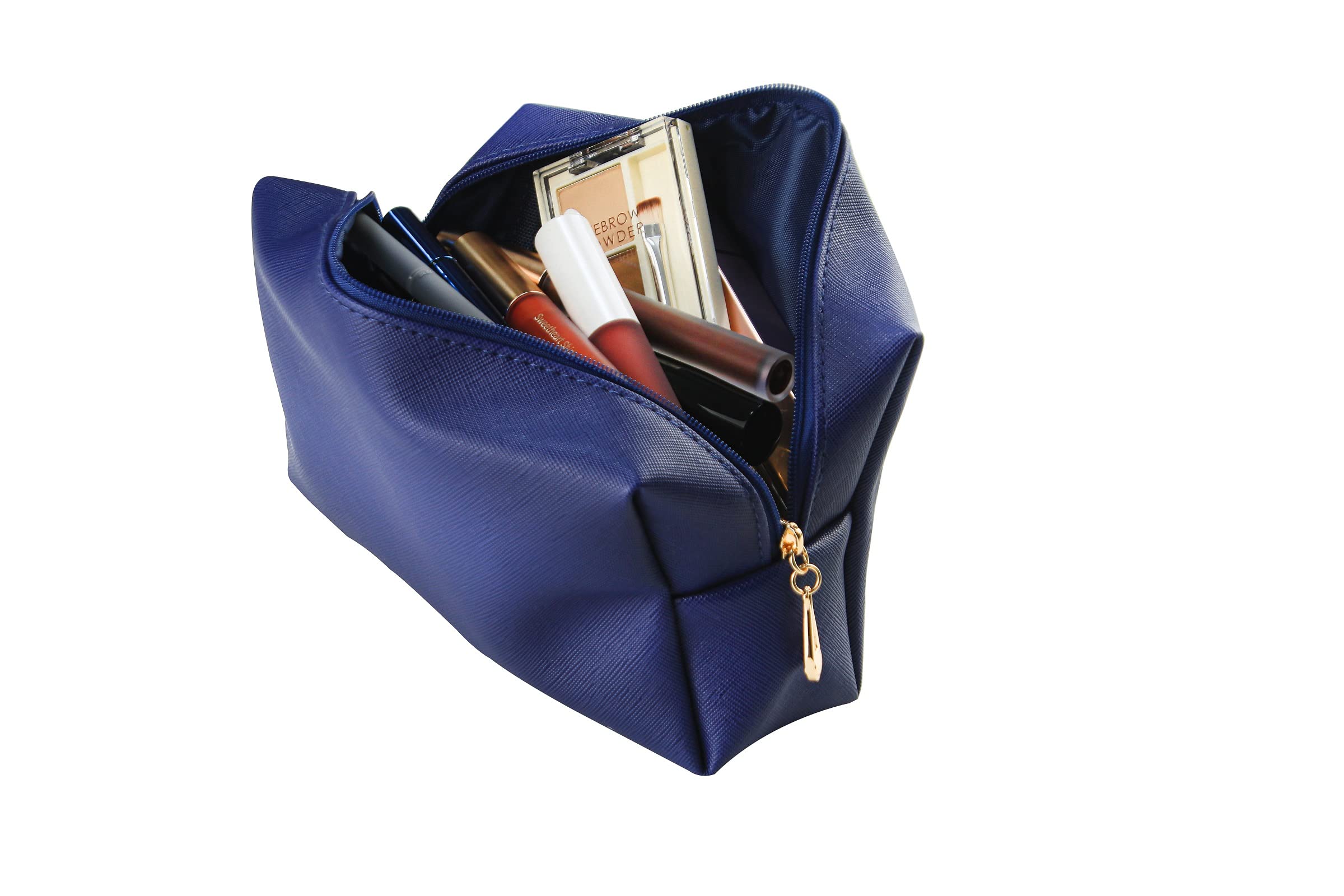 Waterproof Travel Makeup Bag for Women - Portable Cosmetic Pouch & Toiletry Organizer (Navy Blue) - Perfect for Vacation, Gym, and Daily Essentials Storage