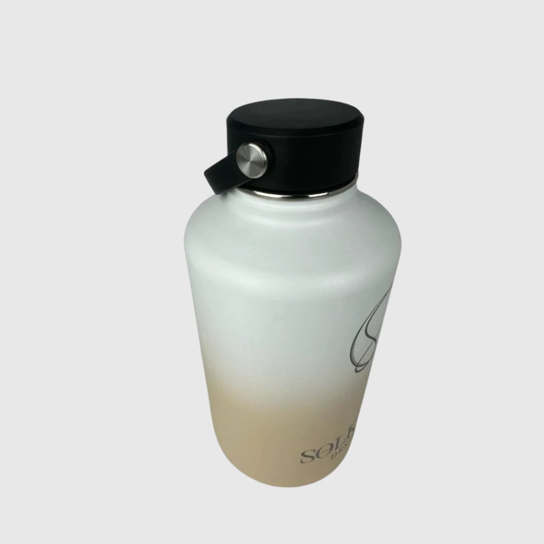 Pastel Beige Insulated Water Bottle 64oz (1.9L) Stainless Steel - Keeps Drinks Cold for 24 Hours & Hot for 12 Hours - Perfect for Hiking, Gym, Office & Outdoor Activities