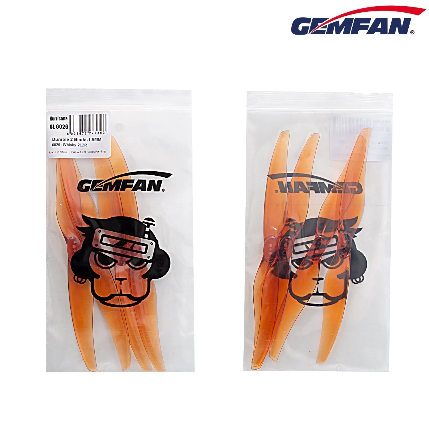 GEMFAN Hurricane SL 6026 PC 1.5mm Propeller for 2004 1700KV Drone - 8 Pack - High Performance FPV Racing & Freestyle Drones - Durable Polycarbonate Blades for Smooth Flight