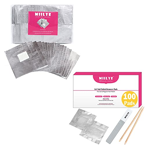 100pcs Individually Wrapped Nail Polish Remover Wipes - Pre-Soaked Acetone Pads for Quick & Easy Nail Polish Removal at Home, Travel & Salon Use