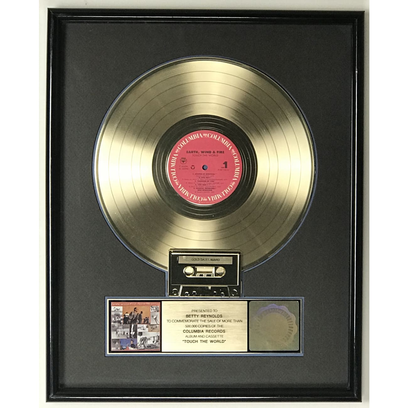 Earth, Wind & Fire Touch The World RIAA Certified Gold Album Award - Perfect for Music Collectors & 70s Disco Fans