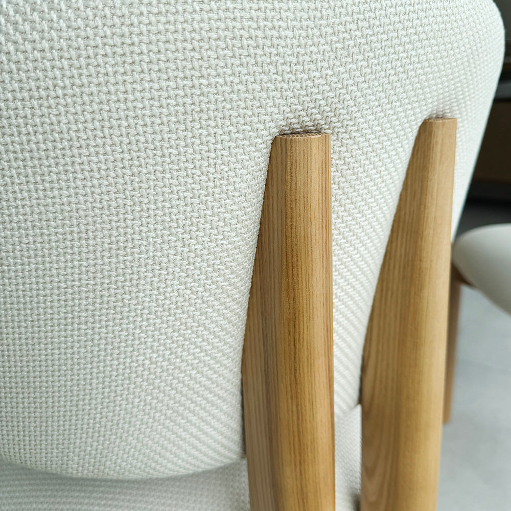 BERLY Modern Dining Chair - Oat & Natural Wood Finish - Perfect for Kitchen, Dining Room, and Home Office Use