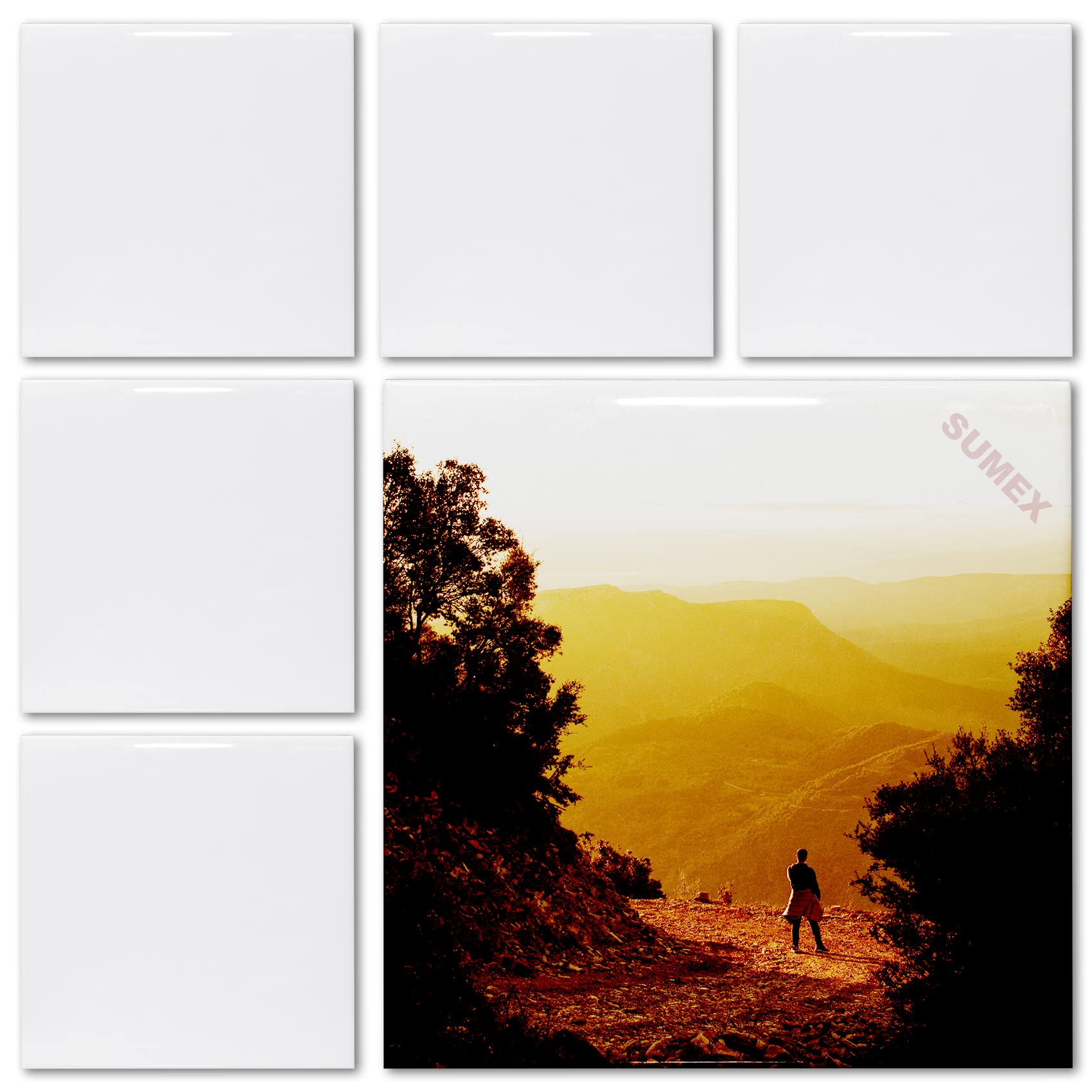 Premium Sublimation Blanks - 6 Pack Glossy White Ceramic Coaster Tiles for Heat Press (5.9×5.9 Inch) - DIY Craft Projects, Personalized Gifts & Home Decor