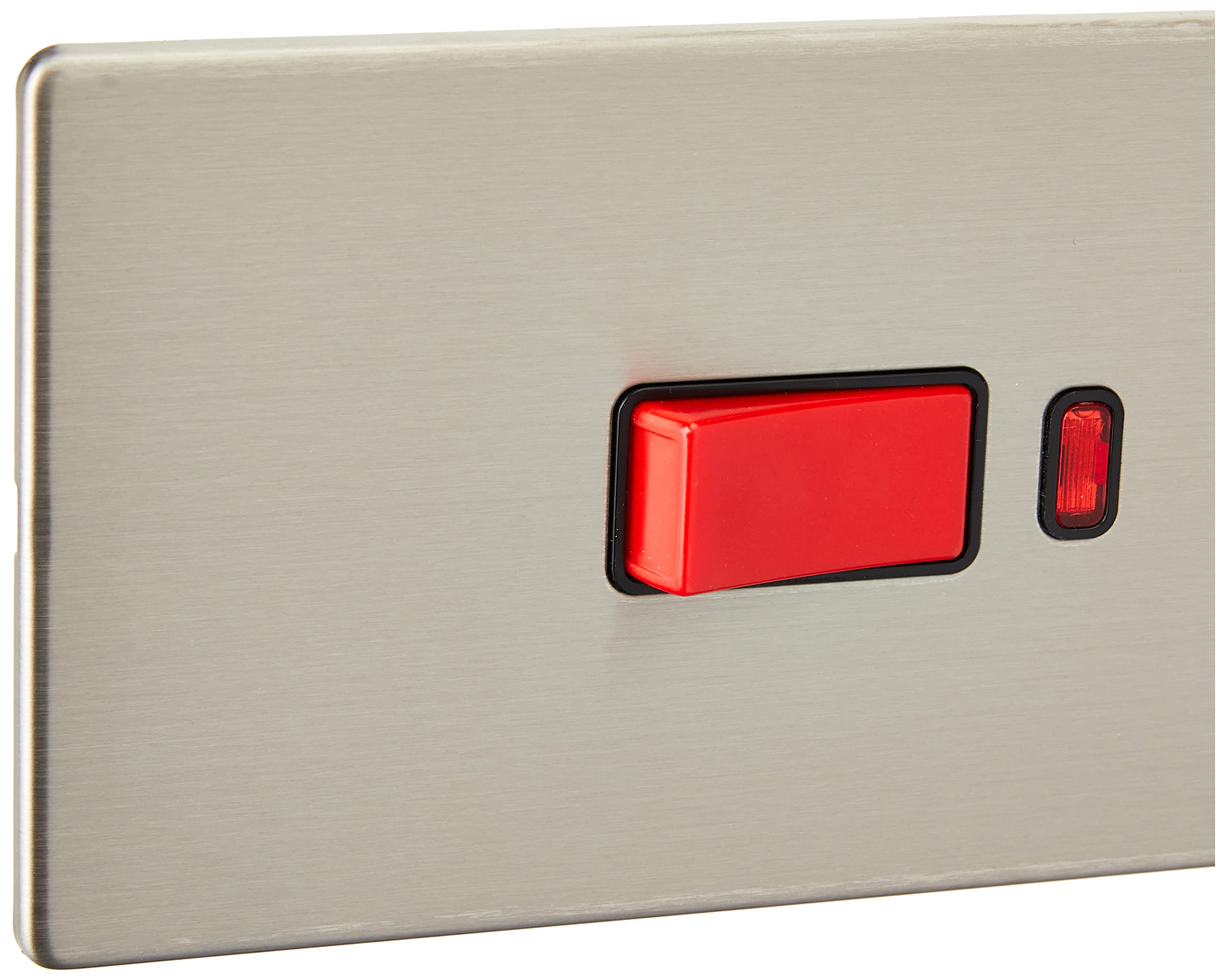 AET SLCSWBLT 45A Screwless Cooker Switch Tall Plate with Black Insert - Durable Electrical Switch for Kitchen Appliances, Stoves, and Ovens - Perfect for Home and Commercial Use
