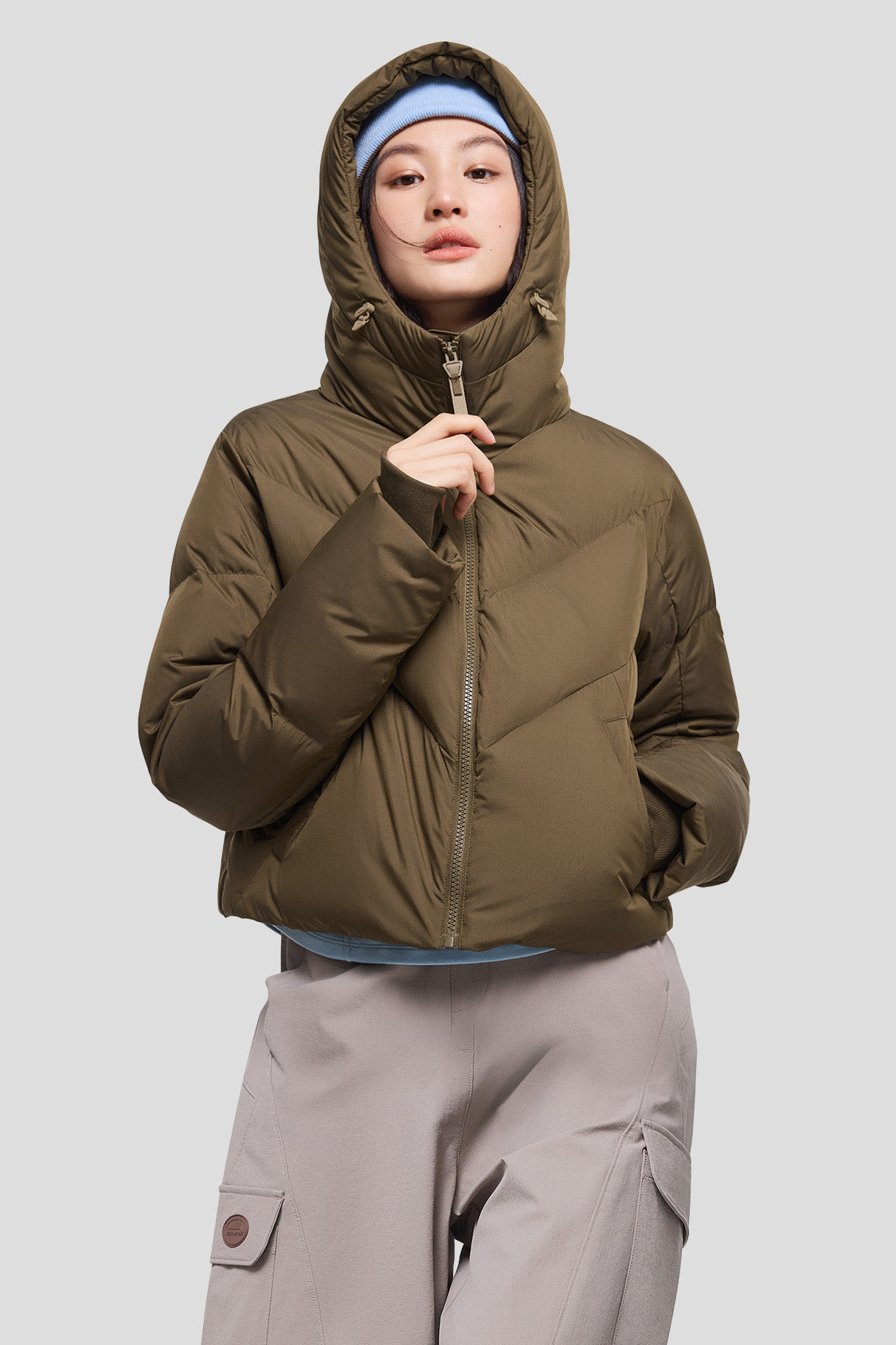 AquaDown Women's Waterproof Short Puffer Jacket - Lightweight Warm Winter Coat for Outdoor Activities & Daily Wear