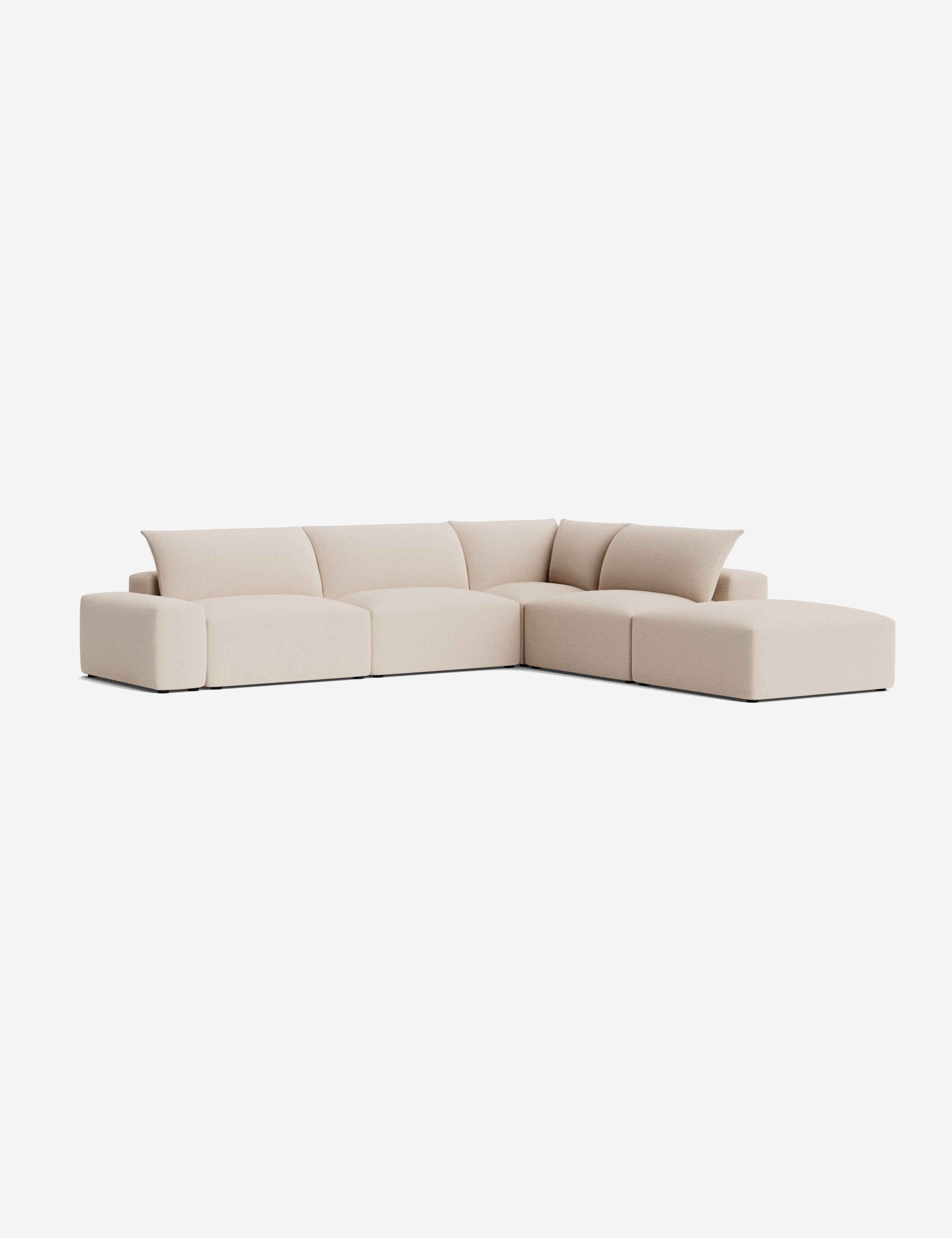 Brinley Chaise Sectional Sofa - Modern L-Shaped Couch with Chaise Lounge for Living Room, Family Room & Home Theater - Comfortable Fabric Upholstery
