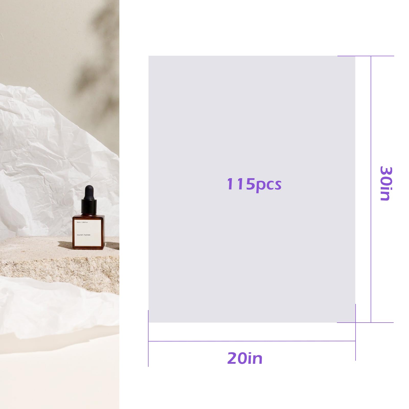 Simetufy 115 Sheets 20x30 Inch Bulk White Tissue Paper for Gift Wrapping, Packaging, Clothing & Textile Storage - Acid-Free Archival Quality for Preserving Delicate Fabrics (Perfect for Wedding Favors, Gift Bags & Craft Projects)