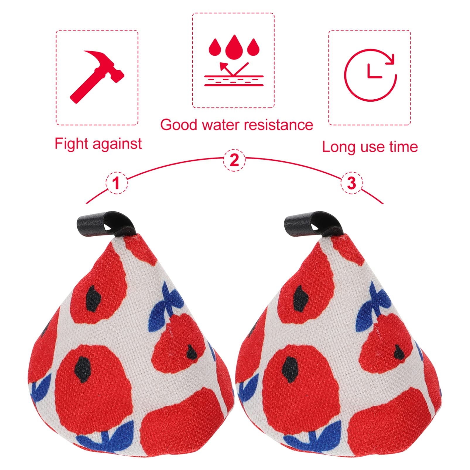 2-Pack Heat-Resistant Oven Gloves - Cotton-Polyester Blend, Triangle Design, Red (4.32x3.54x3.54in) - Pot Handle & Lid Cover for Cooking, Baking, Grilling & Kitchen Safety