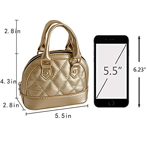 Cute Mini Dome Satchel Purse for Girls - Gold Chain Crossbody Tote Handbag & Coin Purse | Perfect for School, Shopping, and Everyday Use