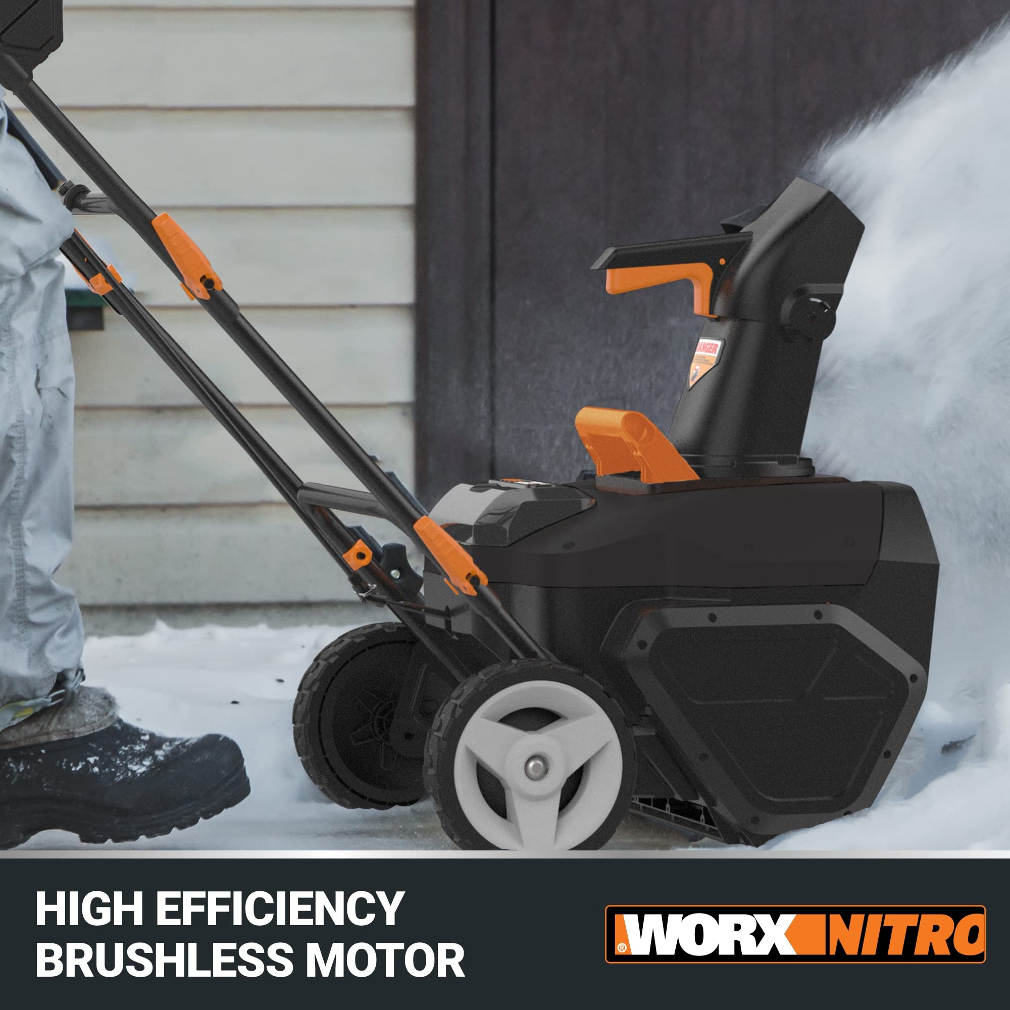 Worx WG471 40V 20-Inch Cordless Snow Blower with Brushless Motor & Power Share Technology - Includes Battery & Charger - Perfect for Driveways, Sidewalks & Home Snow Removal