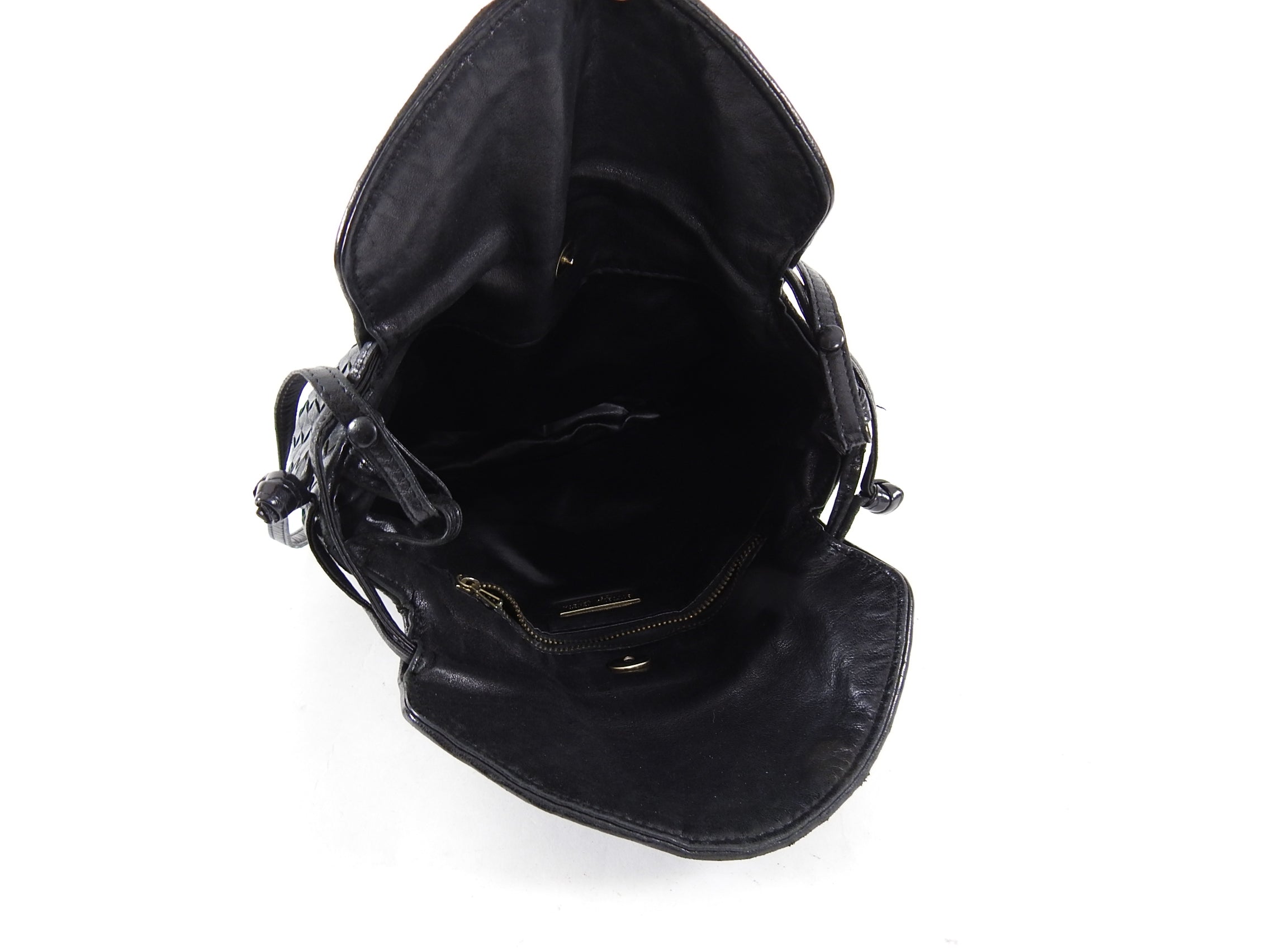 Bottega Veneta Vintage Black Intrecciato Leather Drawstring Bag - Luxury Crossbody Purse for Women | Perfect for Date Night, Travel & Everyday Use