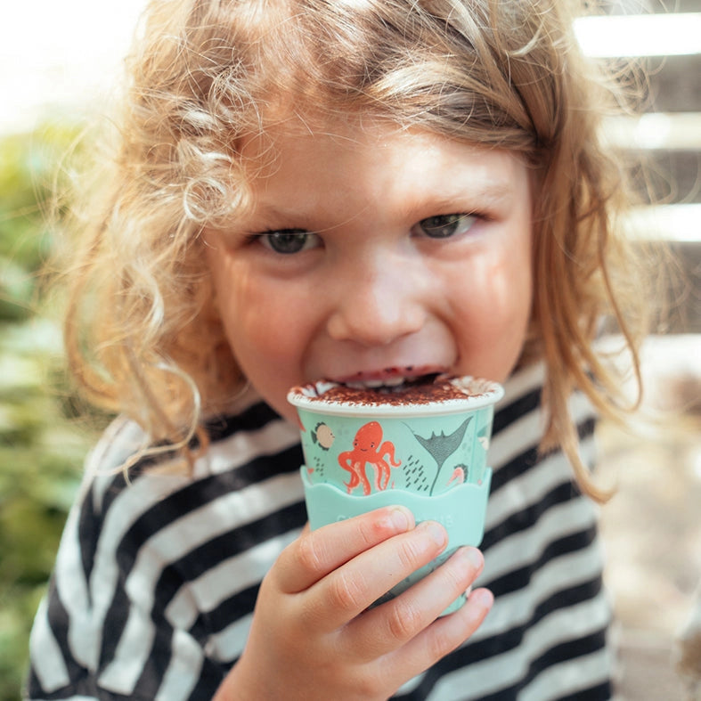 Ocean Babychino Cup 120ml - BPA-Free Baby Drinking Cup with Spout & Handle - Perfect for Toddlers, Infants & Travel - Ideal for Milk, Juice & Smoothies