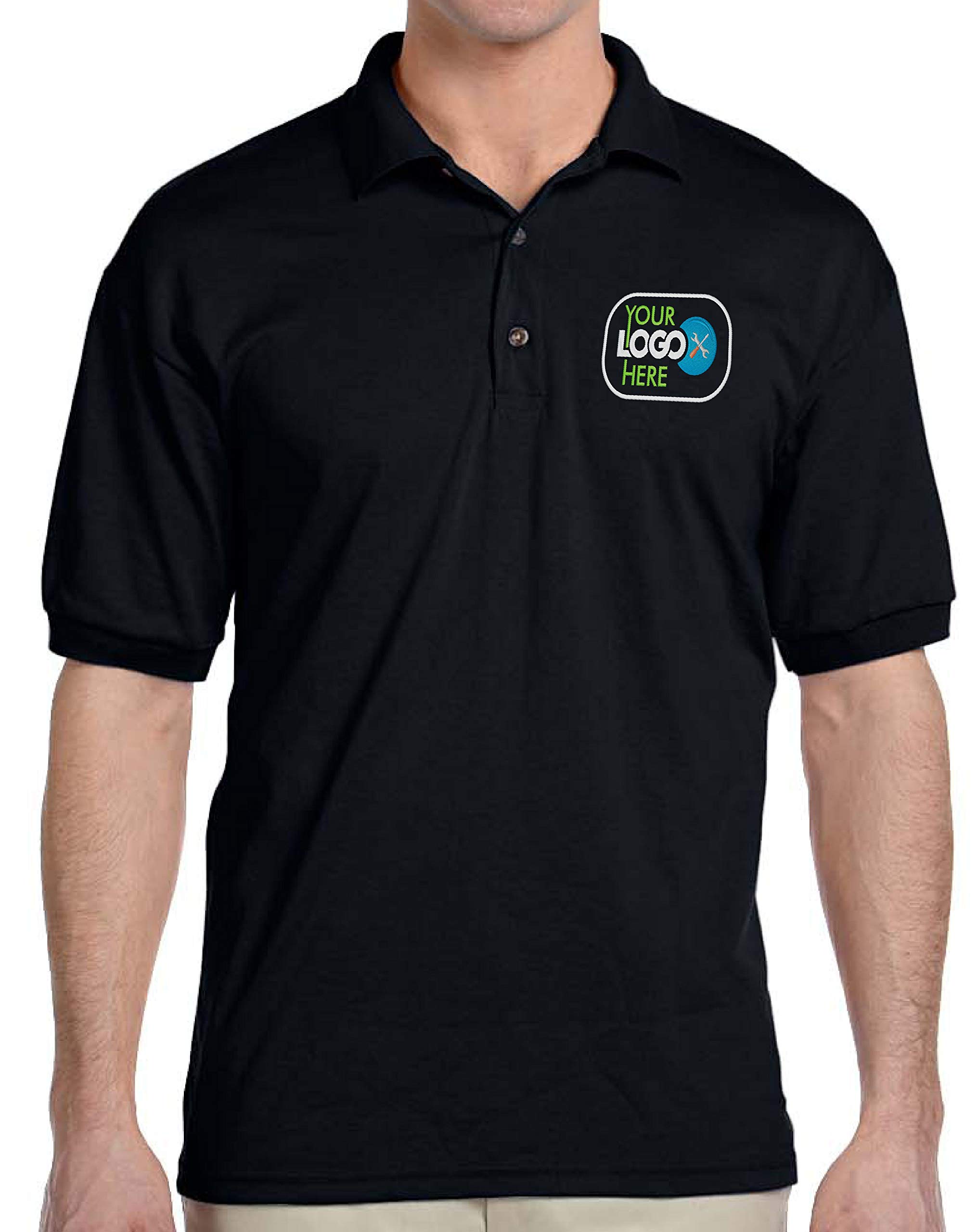 Custom Logo Embroidered Jersey Polo Shirt - Moisture-Wicking Performance Dry Blend Polo for Men & Women - Perfect for Corporate Uniforms, Team Sports & Golf Outings