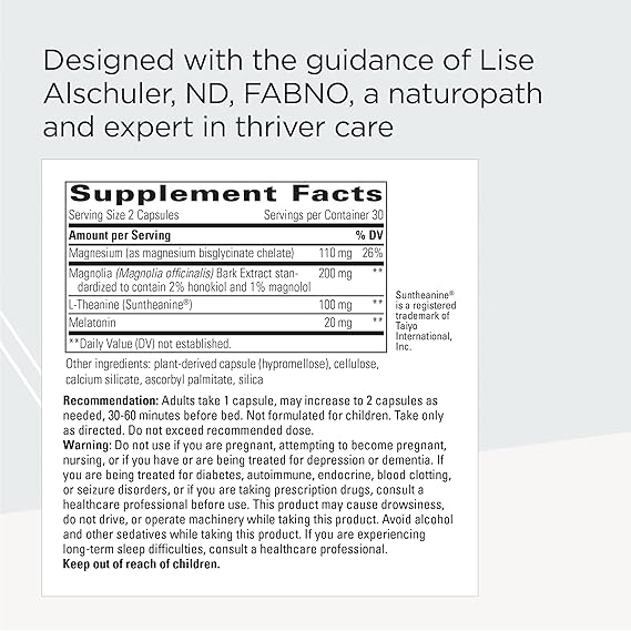 Integrative Therapeutics ProThrivers Wellness Sleep Supplement - Natural Sleep Aid for Better Rest & Relaxation - Perfect for Stress Relief & Nighttime Routine