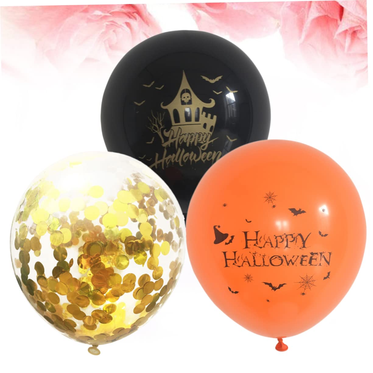 Abaodam 15-Piece Halloween Balloon Set - Latex Balloons with Confetti for Party Decorations | Perfect for Halloween Parties, Home Decor & Spooky Celebrations