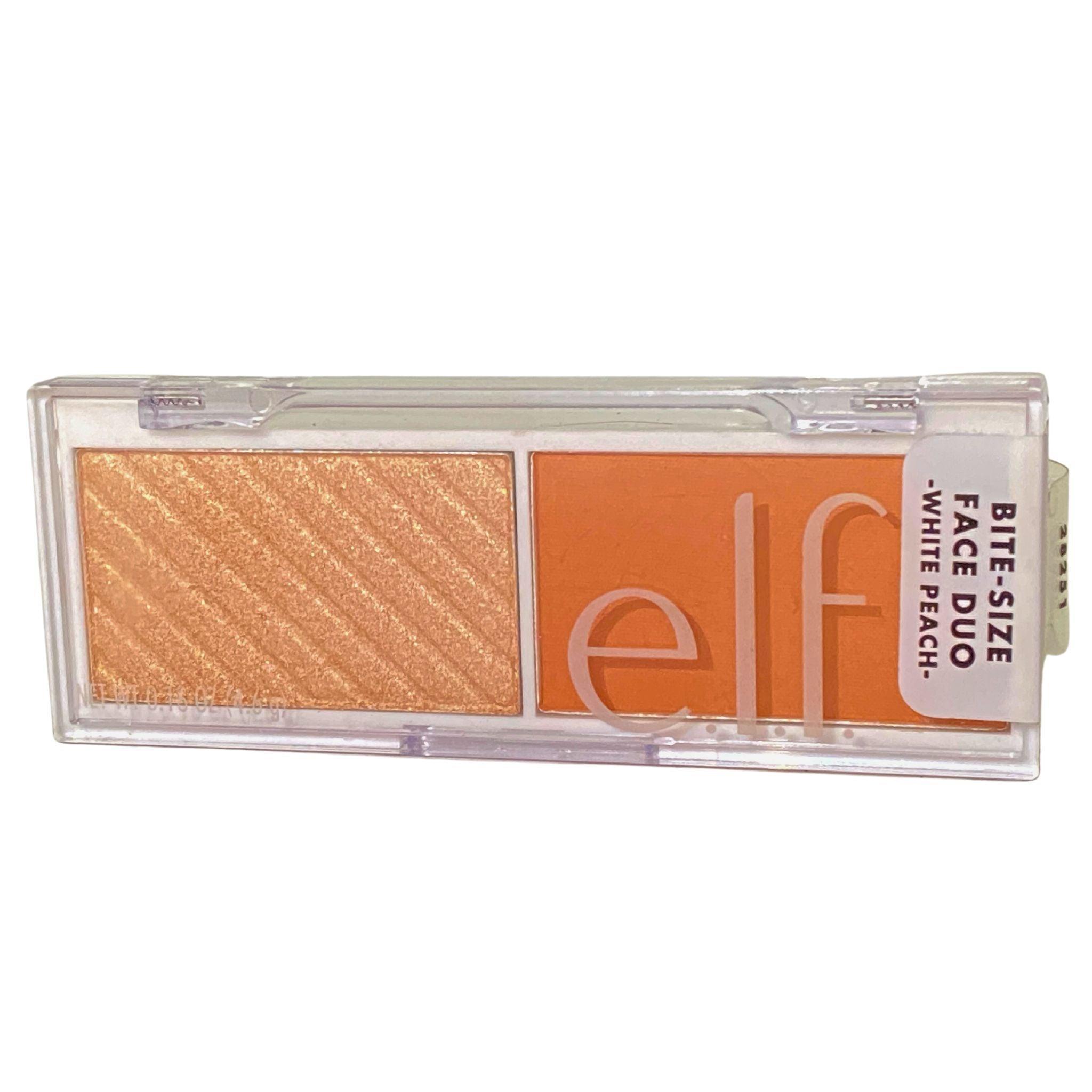 Elf Bite Size Face Duo - White Peach Blush & Highlighter Palette (50 Pcs) - Perfect for Everyday Makeup, Travel & On-the-Go Touch Ups