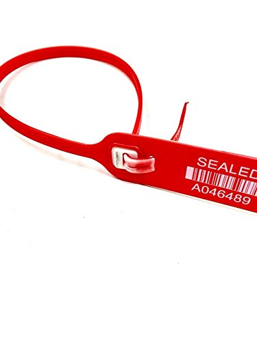 Heavy Duty Red Plastic Security Seals 16 Inch - Industrial Zip Ties with Progressive Numbering for Trucks, Trailers, Cargo Containers & Luggage (1000 Pack) - Perfect for Logistics, Shipping & Warehouse Security