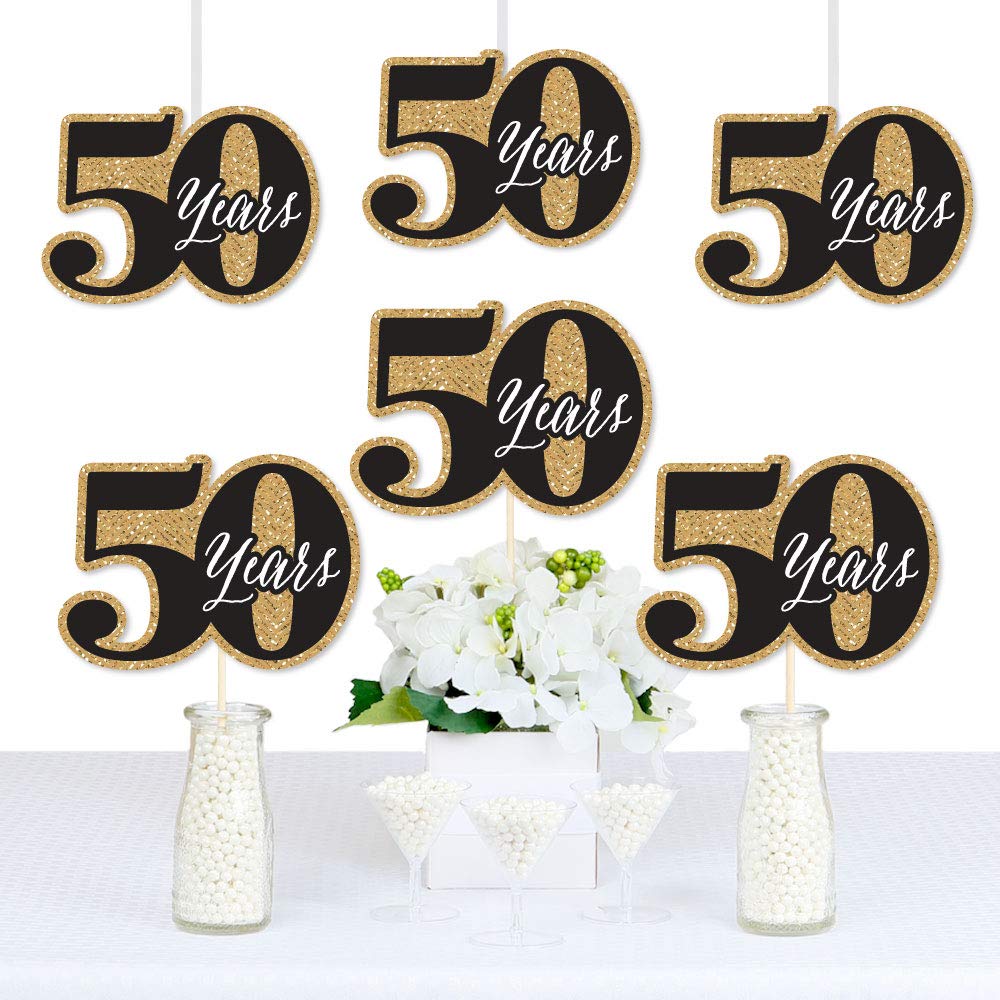 Big Dot of Happiness We Still Do - 50th Wedding Anniversary Decorations Set of 20 | DIY Party Supplies for Golden Anniversary Celebration | Perfect for Home Decor, Party Backdrops & Milestone Events