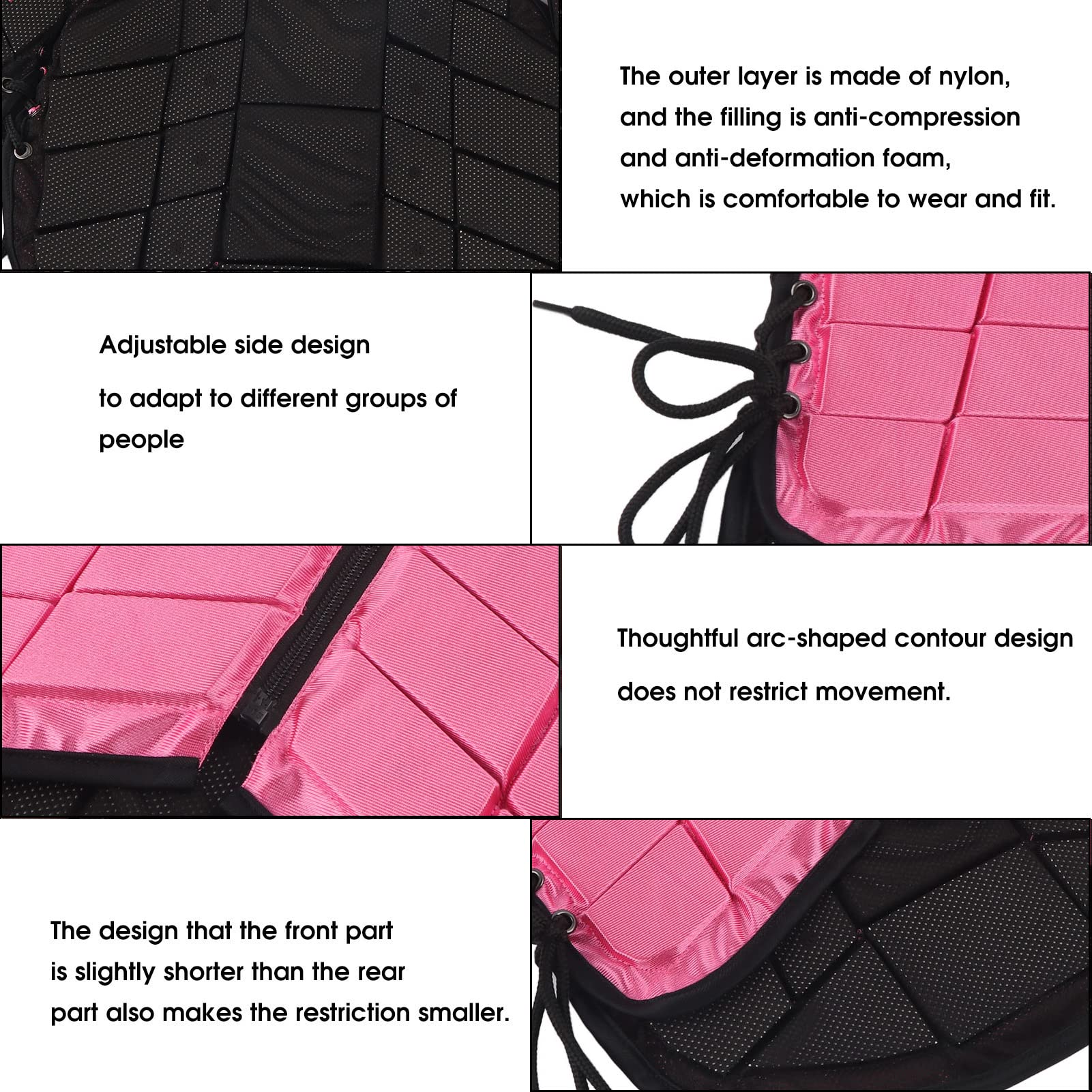 Kids Equestrian Safety Vest - Foam Padded Horse Riding Protective Gear for Girls (Pink) | Ideal for Horseback Riding Lessons, Equestrian Training & Outdoor Activities