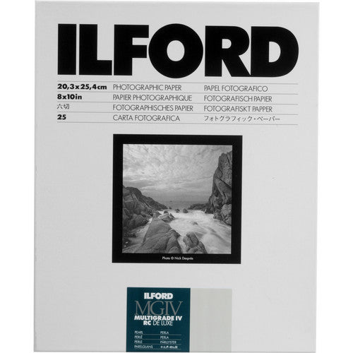 Ilford Multigrade IV RC DeLuxe Pearl Photo Paper (8x10 Inches, 25 Sheets) - Premium Black & White Darkroom Printing for Fine Art Photography & Professional Portraits